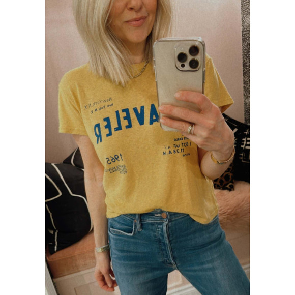 MOTHER Tops - Mother M yellow the sinful tee world traveler